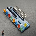 บอร์ดทดลอง LED 8 ดวง 3mm สีผสม