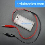 Alligator Clip Battery Box รางถ่าน 2 ก้อน AA 3V (ก้อนละ 1.5V) แบบมีฝาปิด และมีสวิทช์เปิดปิด พร้อมหัวสายไฟหนีบปากจระเข้