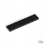 [Black] 1X16 Pin Single Row Female Header 2.54mm Pitch Straight Pin Square (จำนวน 1 ชิ้น)