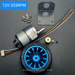 JGB37-520 Encoder Motor Set Kit 6mm Shaft with Mounting Bracket มอเตอร์เกียร์ DC 12V ความเร็วรอบ 333 RPM