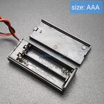 Battery Box รางถ่าน 2 ก้อน AAA 3V (ก้อนละ 1.5V) แบบมีฝาปิด และมีสวิทช์เปิดปิด