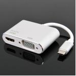 Adapter USB Type C (USB-C) to HDMI +VGA (4K*2K USB 3.1 to HDMI VGA 2-in-1 HD)
