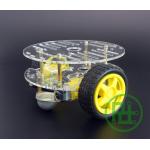 2WD Smart Car Chassis ทรงกลม - แบบ 2 ชั้น มาพร้อม Motor และ Speed Encoder