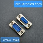 RS232 9 Pin Com Port DB9 Adapter Head Female To Male (DB9 เฉพาะหัว ตัวเมีย - ตัวผู้) จำนวน 1 ตัว (ข้างหน้าฝั่งหัวตัวผู้ ข้างหลังฝั่งหัวตัวเมีย)