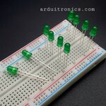 Green - Yellow Green LED 5mm ชุด 10 หลอด ขายาว ขนาด 28mm สีเขียวอมเหลือง