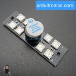 โมดูลไฟ LED RGB WS2812B 8 ดวง พร้อมสัญญาณเสียงบัซเซอร์ Active Buzzer