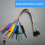 Jumper Wire 10p Test Hook 10 เส้น ปลายสายแบบผู้ Test Hook To Male Dupont Cable