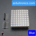 [สีน้ำเงิน] LED Matrix Driver MAX7219 IC Driver Module + LED Dot Matrix 8x8 ขนาด 32mm x 32mm 1 ชุด (1 x 1)