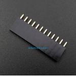 [Black] 1X12 Pin Single Row Female Header 2.54mm Pitch Straight Pin Square (จำนวน 1 ชิ้น)