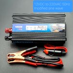 DC to AC Power Inverter 1000W 12VDC to 220VAC 50 Hz (modified Sine Wave) สีดำ