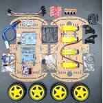 ชุด Arduino Smart Car Robot Kit 4 ล้อ (4WD) รถหุ่นยนต์หลบหลีกสิ่งกีดขวางและเดินตามเส้นครบชุด Smart Car Kit