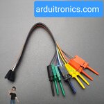 Jumper Wire 10p Test Hook 10 เส้น ปลายสายแบบเมีย Test Hook To Female Dupont Cable