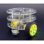 2WD Smart Car Chassis (3 ชั้น ล้อทรงกลม) มาพร้อม Motor และ Speed Encoder