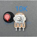 ตัวต้านทานปรับค่าได้พร้อมจุกหมุน 10K Ohm (พร้อมแหวนรอง) - Potentiometer1