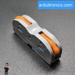 Terminal ต่อสายไฟแบบเร็ว 2 ช่อง (1 in - 1 out) Wire Connector Quick Terminal 0.08-4mm Square Splitter SPL-1 สีส้ม