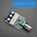 PWM DC Motor Speed Control 6-28Vdc 3A Module (มีปุ่มหมุนปรับความเร็วติดอยู่กับโมดูล)