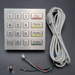 [Industrial Grade] Waterproof Metal 4x4 Matrix Keypad (D-8201) พร้อมสาย connector USB Interface
