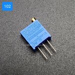 ตัวต้านทานปรับค่าได้ แบบละเอียดหมุน 25 รอบ Trimpot 1K Potentiometer Trimpot 25 Turns Top-adjust 1K (102)