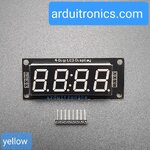 โมดูลแสดงค่าตัวเลข 4 หลัก สีเหลือง 7 Segment 4 Digit TM1637 Module Size 0.56" (5643BY Common Anode)
