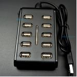 10 Ports Double Row USB 2.0 Hub with Switch