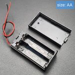 Battery Box รางถ่าน 2 ก้อน AA 3V (ก้อนละ 1.5V) แบบมีฝาปิด และมีสวิทช์เปิดปิด