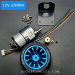 JGB37-520 Encoder Motor Set Kit 6mm Shaft with Mounting Bracket มอเตอร์เกียร์ DC 12V ความเร็วรอบ 37 RPM