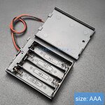 Battery Box รางถ่าน 4 ก้อน AAA 6V (ก้อนละ 1.5V) แบบมีฝาปิด และมีสวิทช์เปิดปิด