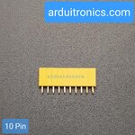 [Yellow] 1x10 Pin Single Row Female Header 2.54mm Pitch Straight Pin Square (จำนวน 1 ชิ้น)