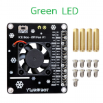 Raspberry Pi 4B/3B+ Heat Sink Fan with GPIO + on-board LED Light (Green)