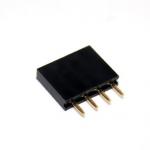 [Black] 1X4 Pin Single Row Female Header 2.54mm Pitch Straight Pin Square (จำนวน 1 ชิ้น)