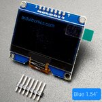 จอแสดงผล OLED 128x64 แบบ I2C SPI ขนาด 1.54นิ้ว สีน้ำเงิน SSD1309 ยังไม่บัดกรี
