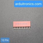 [Red] 1x10 Pin Single Row Female Header 2.54mm Pitch Straight Pin Square (จำนวน 1 ชิ้น)