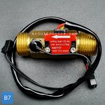 B7 เซ็นเซอร์วัดอัตราการไหลของน้ำ ทองแหลือง 1/2นิ้ว 4หุน Water Flow sensor 1-25L/min Size 66 mm With Temperature Probe