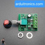 โมดูลขับมอเตอร์ ควบคุมความเร็ว DC Motor Speed Controller PWM 1803BK 1.8-12V กระแสสูงสุด 2A