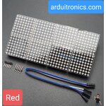 [สีแดง] LED Matrix Driver MAX7219 IC Driver Module + LED Dot Matrix 8x8 ขนาด 32mm x 32mm 8 ชุด (2 x 4)