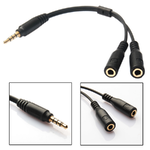 Jack Sterio 3.5mm to 2 Female Audio (Black)