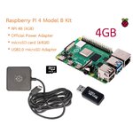 [RPi4 mini Kit 2] Raspberry Pi 4 Model B (4GB) + Official Power Adapter + microSD Card + USB2.0 microSD Card Adapter