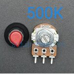 ตัวต้านทานปรับค่าได้พร้อมจุกหมุน 500K Ohm (พร้อมแหวนรอง)