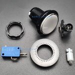 ปุ่มกดตู้เกม สวิตช์กดติดปล่อยดับขนาดใหญ่ 46mm พร้อมไฟ LED สีขาว