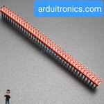 ก้างปลา 2x40P 2.54mm Pin Header Dip Straight Double Row 2X40 Pin สีแดง