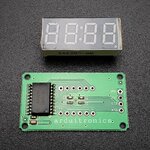 โมดูลแสดงค่าตัวเลข 4 หลัก 7 Segment 4 Digit Clock Display 0.36 Inches - Green PCB (ยังไม่บัดกรี)