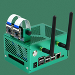 Case สำหรับ Nvidia Jetson Nano 4GB Aluminum Alloy (Green) Chassis with ชิป WiFi + Antennas + Fan