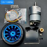 JGB37-520 Encoder Motor Set Kit 6mm Shaft with Mounting Bracket มอเตอร์เกียร์ DC 12V ความเร็วรอบ 110 RPM