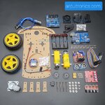 ชุด Arduino Smart Car Robot Kit (2WD) รถหุ่นยนต์หลบหลีกสิ่งกีดขวางและเดินตามเส้นครบชุด Smart Car Kit