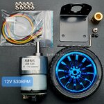 JGB37-520 Encoder Motor Set Kit 6mm Shaft with Mounting Bracket มอเตอร์เกียร์ DC 12V ความเร็วรอบ 530 RPM