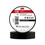 3M เทปพันสายไฟสีดำ กว้าง 19mm ยาว 10m หนา 0.13mm รุ่น TEMFLEX 150 เนื้อกาวไม่เหนียวเยิ้ม วัสดุไม่เป็นเชื้อไฟ เหมาะสำหรับการใช้งานภายในอาคาร ทนแรงดันไฟฟ้าได้ถึง 600 โวลต์ (1 ม้วน)