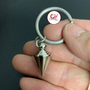 ห่วงกลมสเตนเลส จี้ลูกดิ่ง น้ำหนักประมาณ 8กรัม เพนดูลั่มจิ๋ว pendulum ของขวัญวันปัจฉิม ถวายเทพพระวิศวกรรม