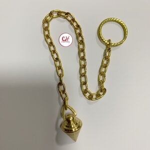 เพนดูลั่ม pendulum ทองเหลืองแท้ จี้ดิ่งสีทองหนัก 15 กรัม โซ่ทองเหลืองยาว 8 นิ้ว ห่วงวงกลมรัศมี 2เซนติเมตร