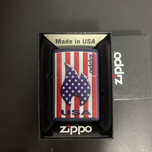 Zippo48560 Zippo Patriotic Flame Design Navy Blue Matte แท้อเมริกา สินค้ามือหนึ่งไม่ผ่านการใช้งานใดใด บรรจุในกล่องสวยงาม พร้อมใบประกันคุณภาพ
