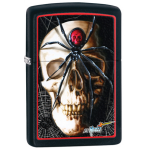 Zippo 28627 Mazzi Spider & Skull Black Matte